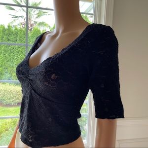 Black Lace Crop Top Zara NWT